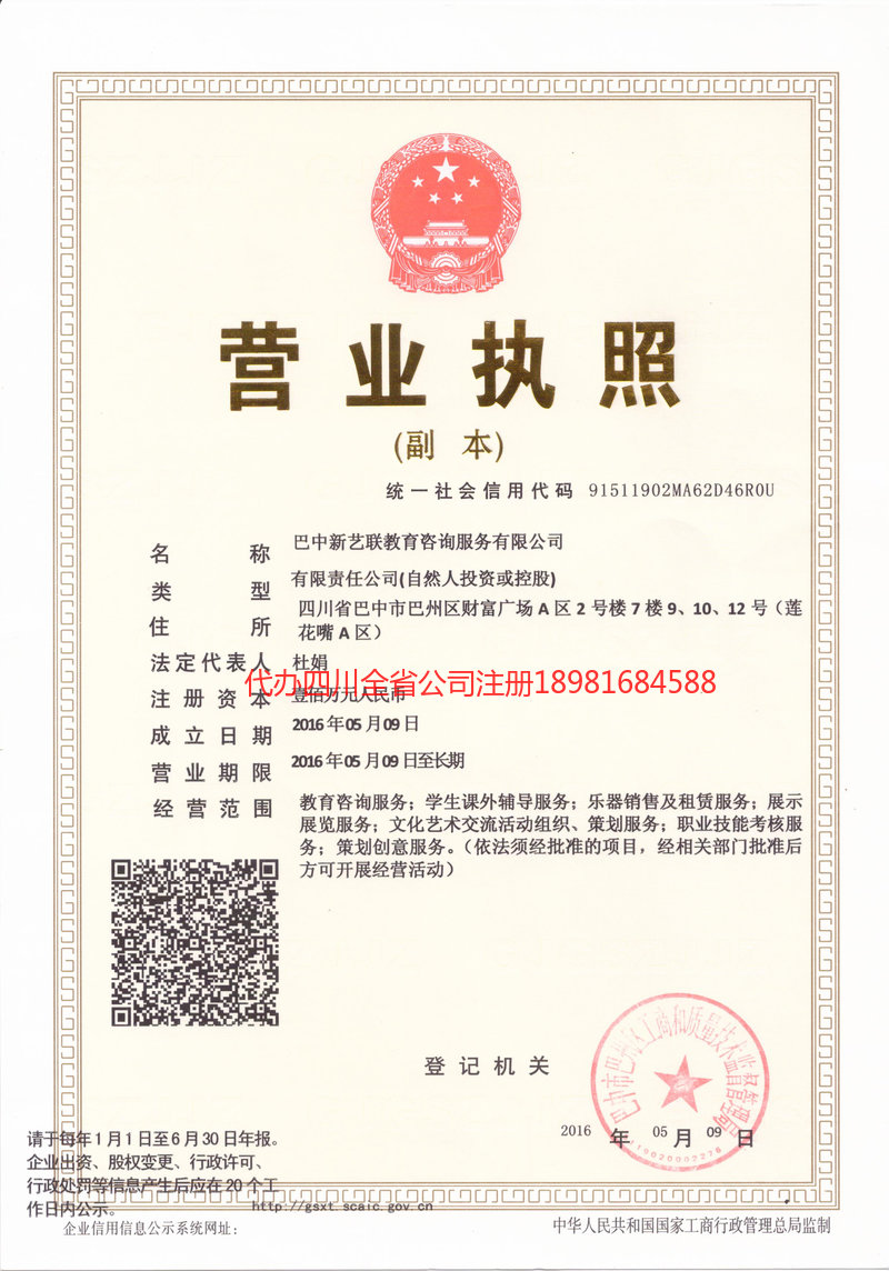 乐山乐山新亿联教育咨询服务有限公司